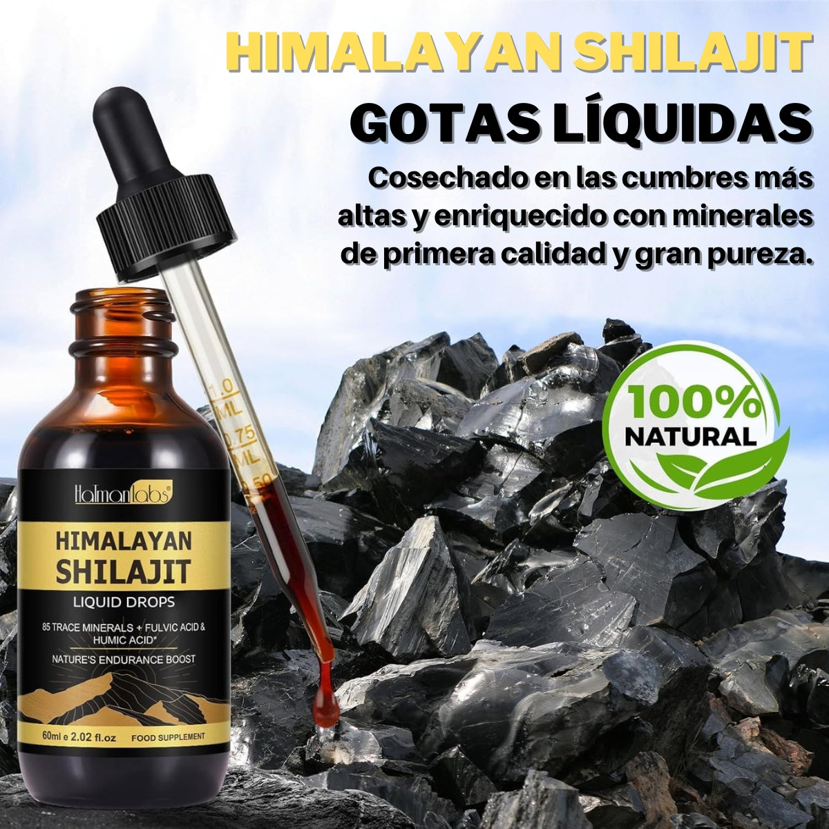 Shilajit Gotas - Gotas que activan tu energía interior.