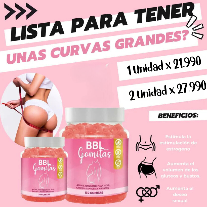 💕Gomitas Aguaje levantamiento de glúteos 😍