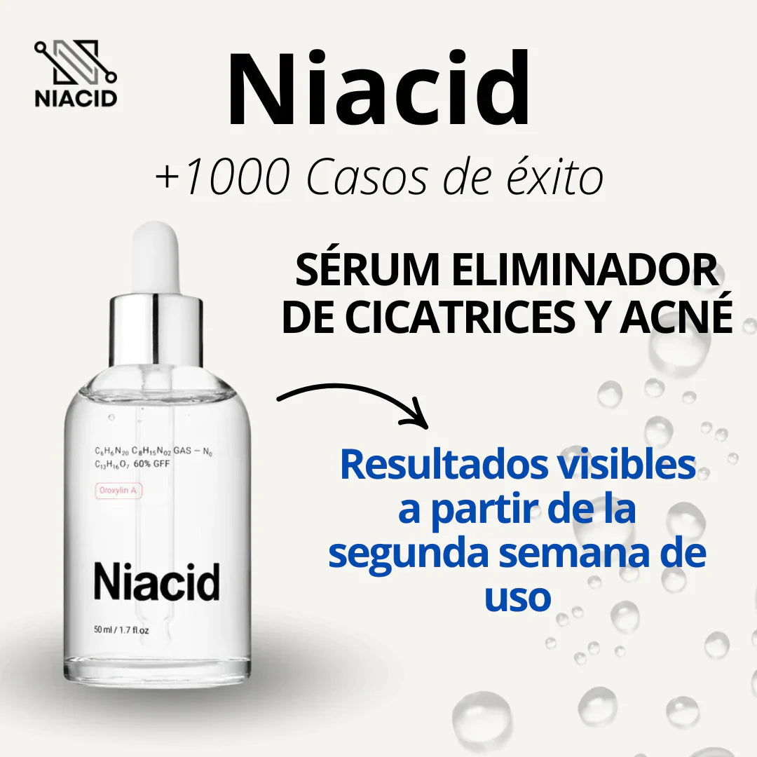Niacid elimina cicatrices y puntos negros de acné